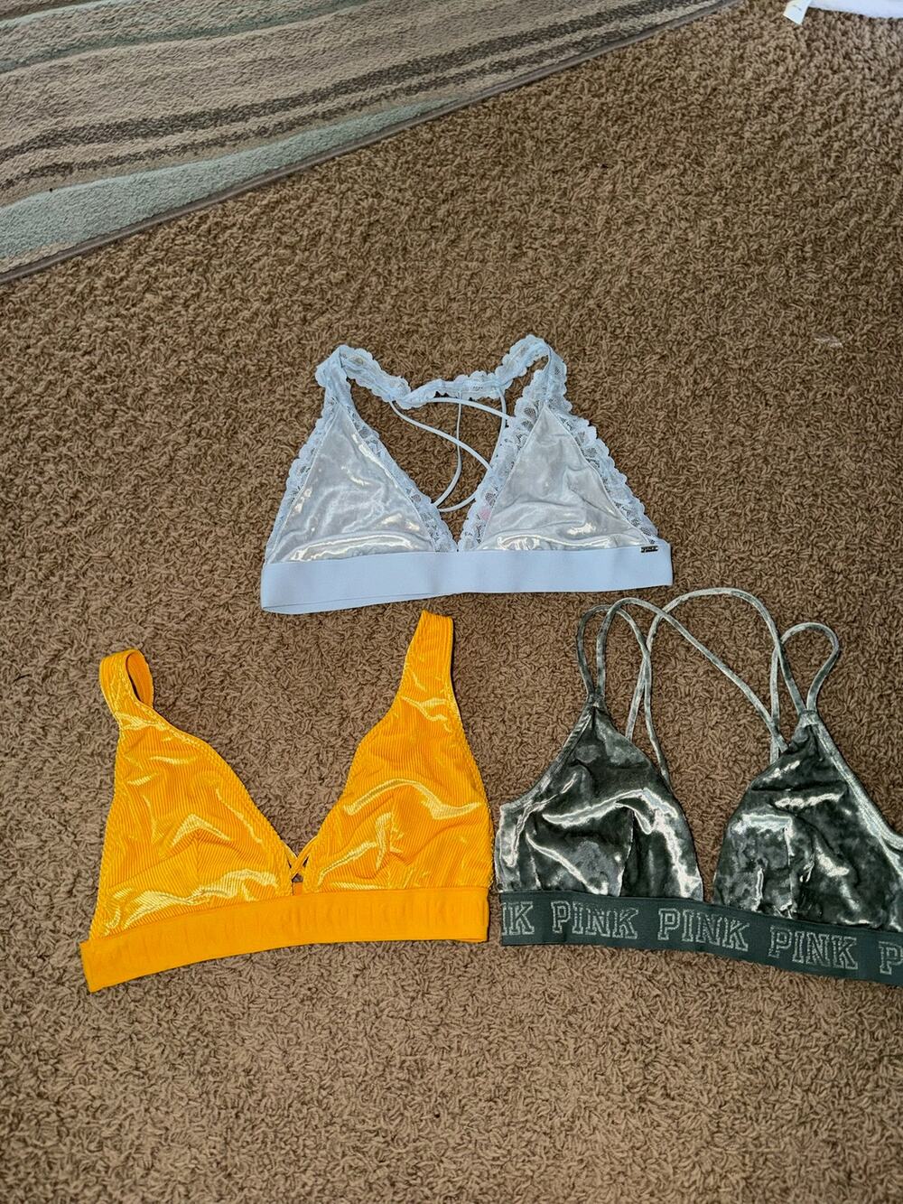 Victoria’s Secret PINK Bra Bralette lot (3) Large